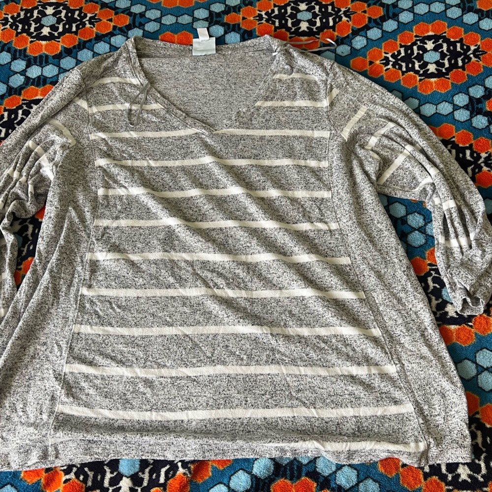 Sunday Plus Women’s Long Sleeve top with stripes